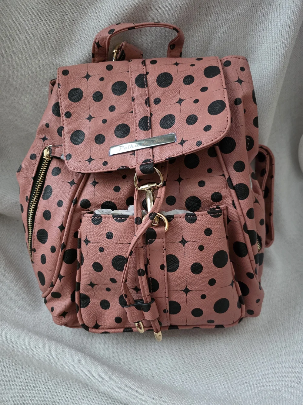 Polka Dot Pink Mini Backpack Purse - Women Bags
